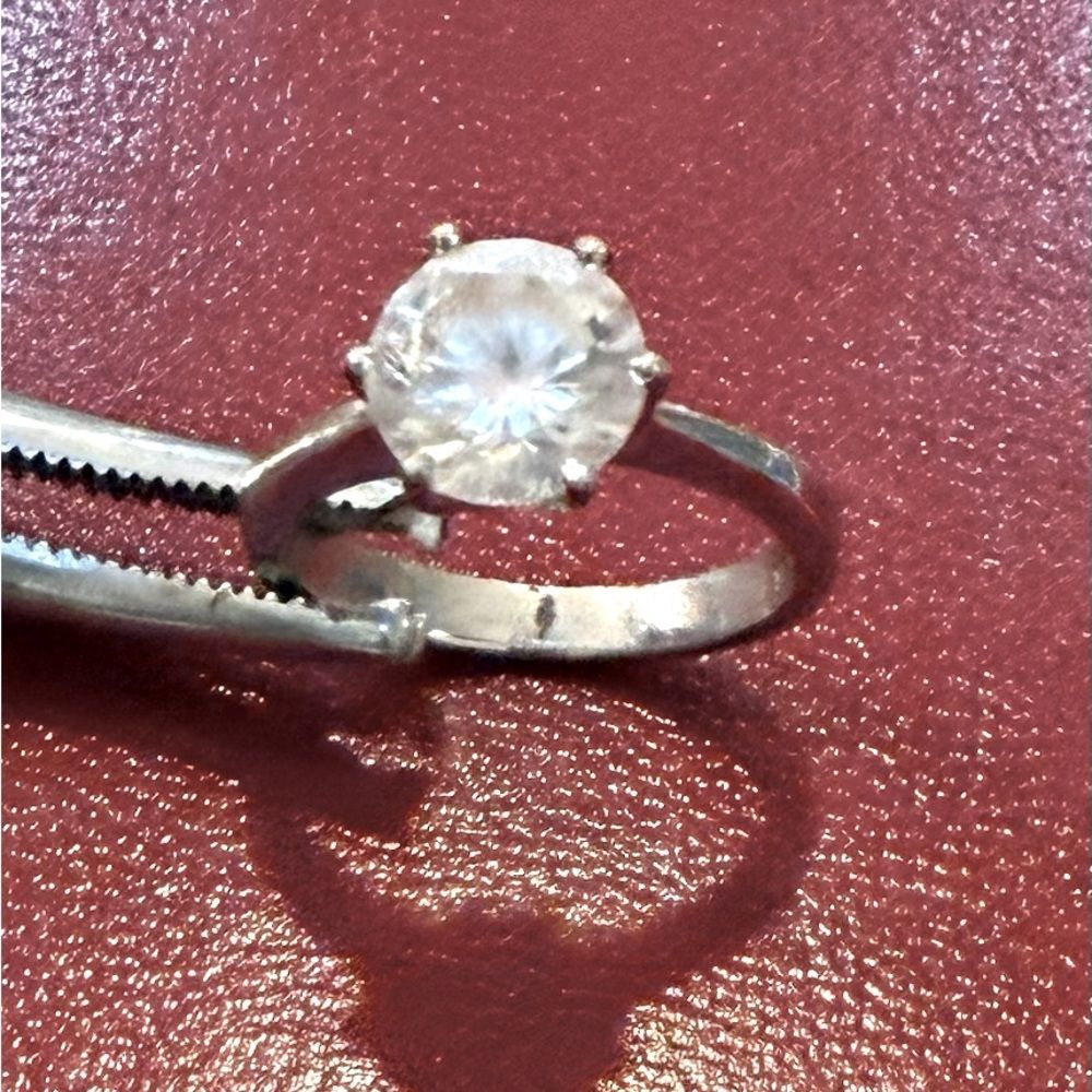 1 Ct round cubic zirconia (CZ) solitaire silver-plated engagement ring 5